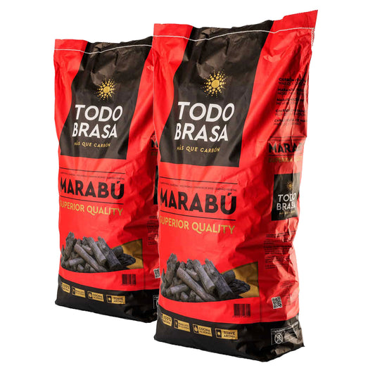 Todo Brasa Marabu Holzkohle 20 kg (2×10 kg) – Premium Grillkohle für Profis
