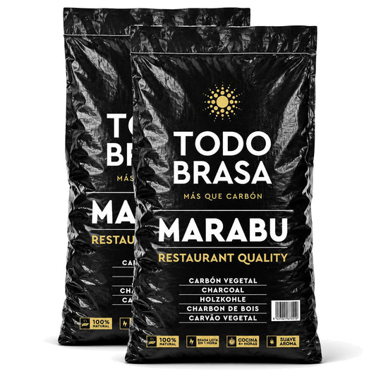 Marabu Holzkohle 30 kg (2x15 kg) – Todo Brasa Premium Grillkohle im Gastro-Sack