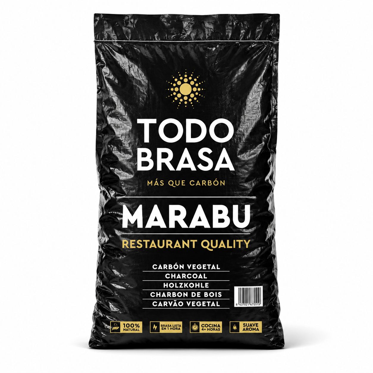 Marabu Holzkohle 15 kg – Todo Brasa Premium Grillkohle im Gastro-Sack